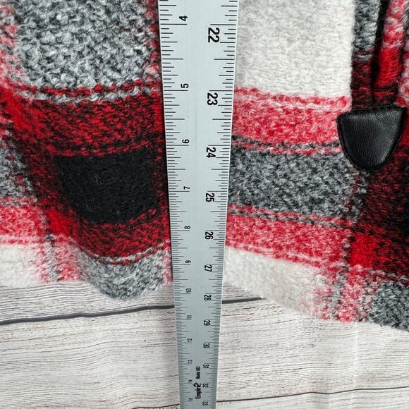 Lucky Brand Wool Blend Plaid Full Zip Jacket Womens XL Red Black White - Picture 12 of 13